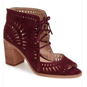 Vince Camuto Burgundy Cutout Heeled Boots